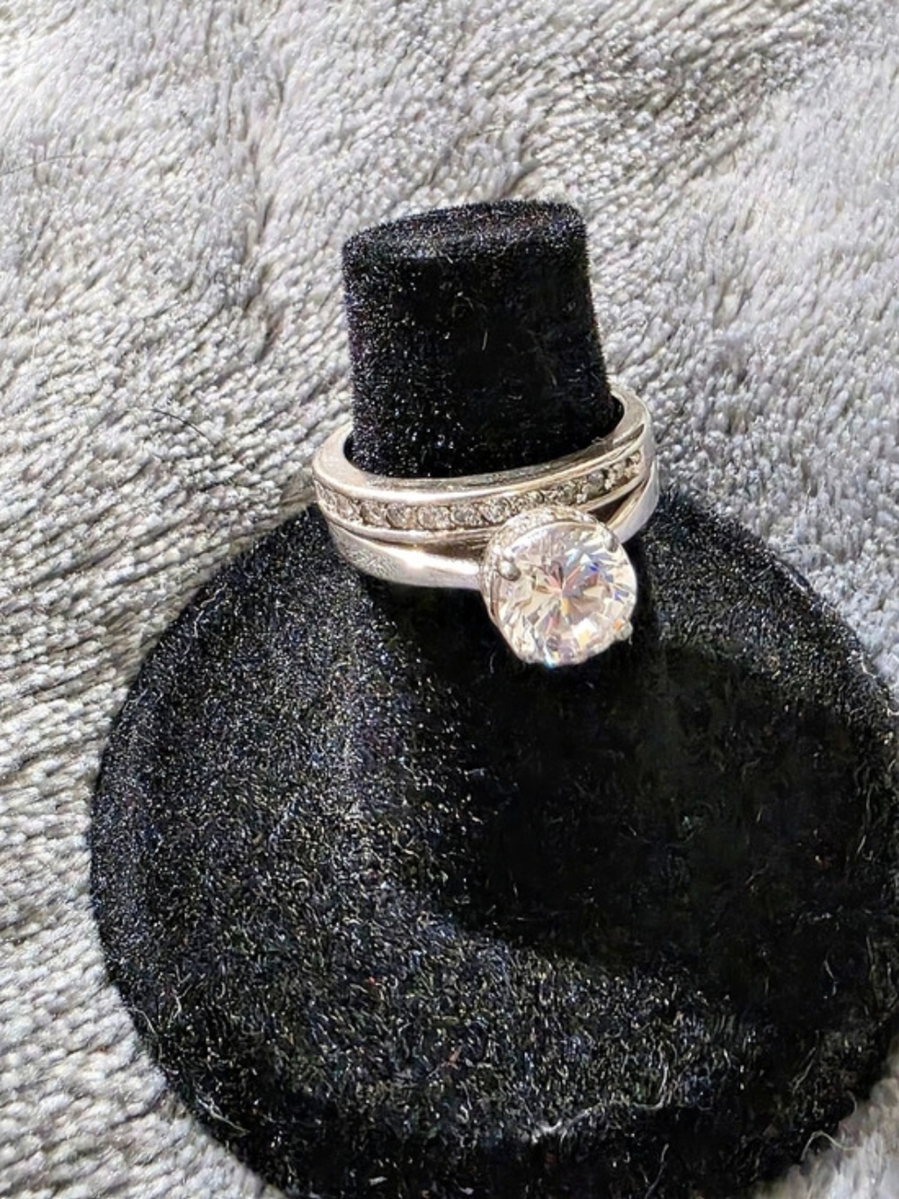 925 Sterling Silver Crystal Solitaire Ring